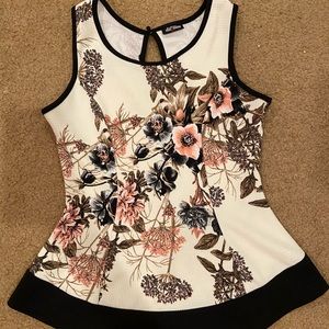 Floral Peplum Top Sz Sm-Med